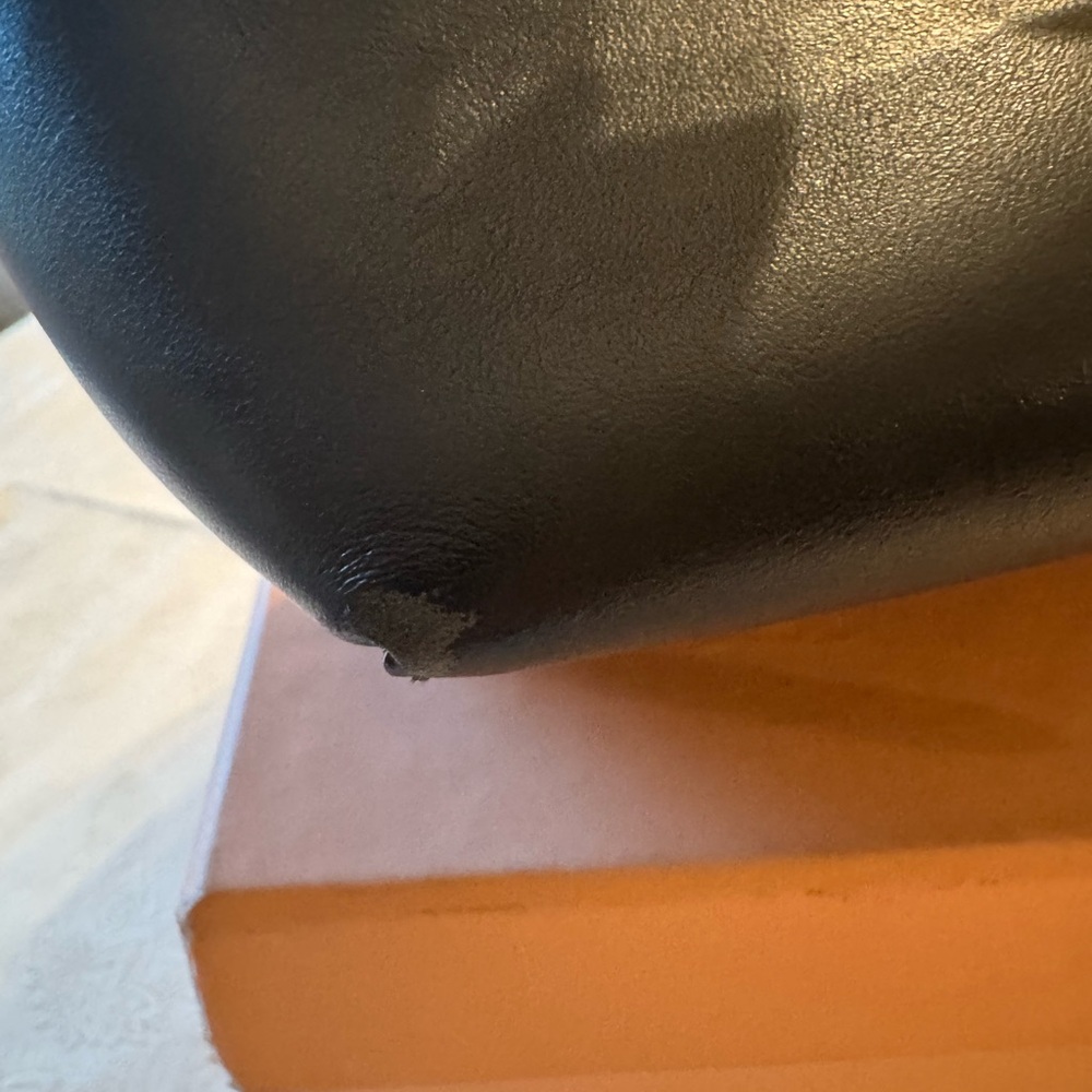 Mansur Gavriel Navy Leather Mini Bucket Bag - Picture 8 of 12